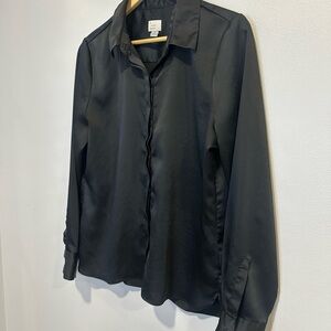 Target Business Casual Black Button-Up Blouse
